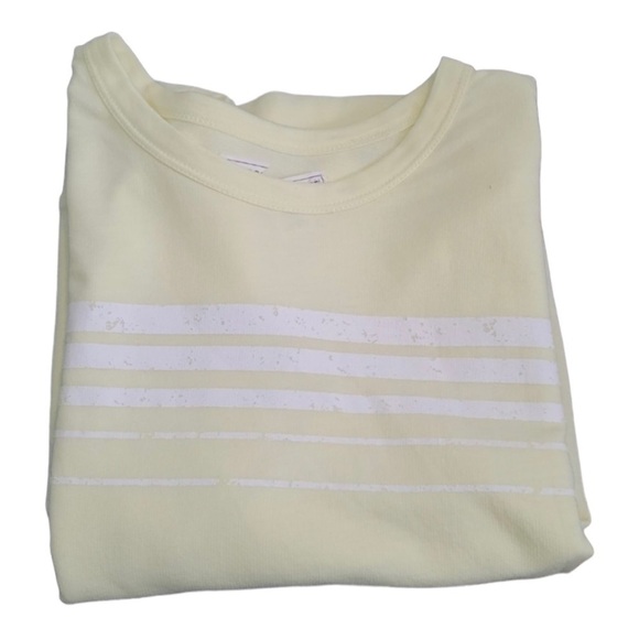 MELROSE & Market Soft Yellow Striped Sweatshirt Size L - Picture 2 of 2